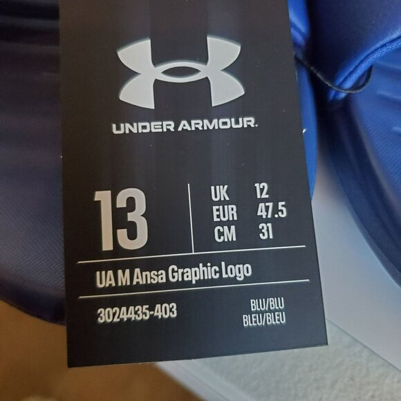 NWT Men's Under Armour Blue Sandals Size 13-Loafters/Slip ons - Picture 7 of 7